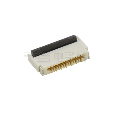 Pitch 0.30mm H0.9mm双排卧贴后掀盖双面接 FPC 13pin 本色 镀全金G/F